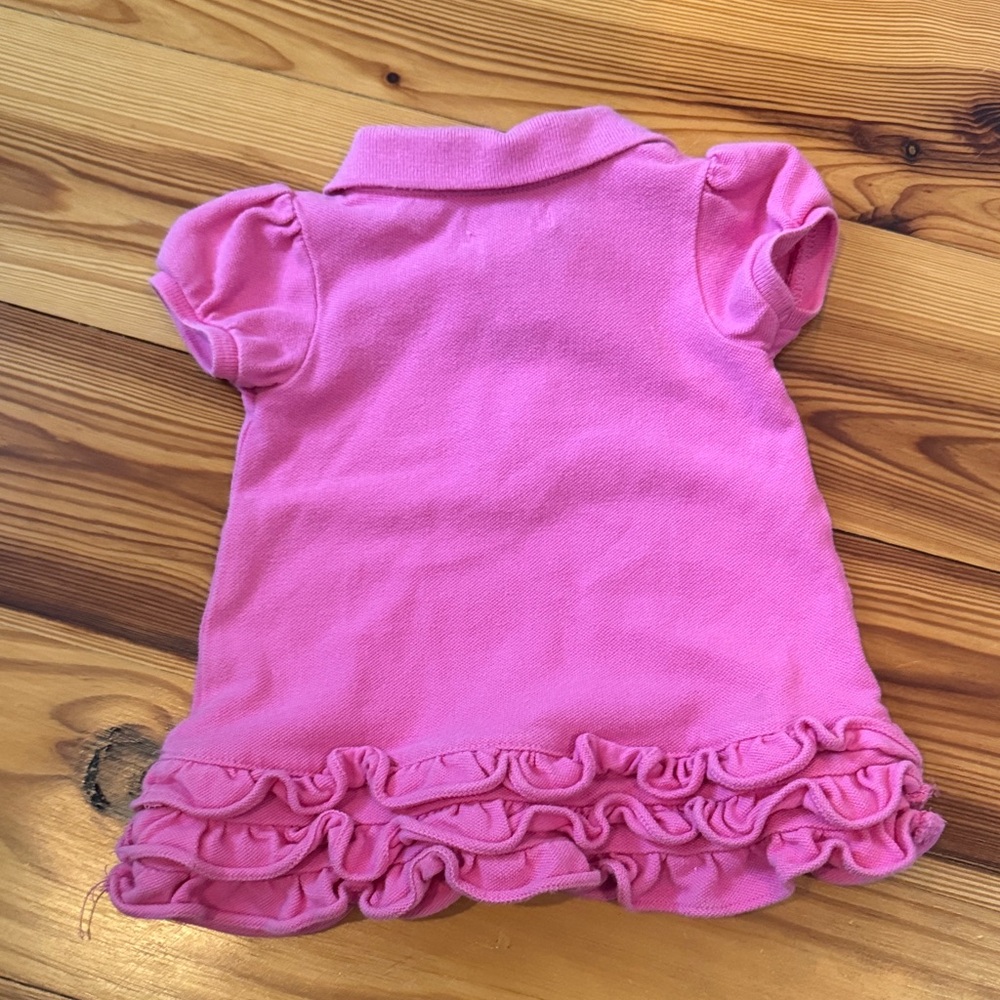 EUC Ralph Lauren Pink Polo with Ruffle Detail infant dress 3 month - Picture 6 of 6